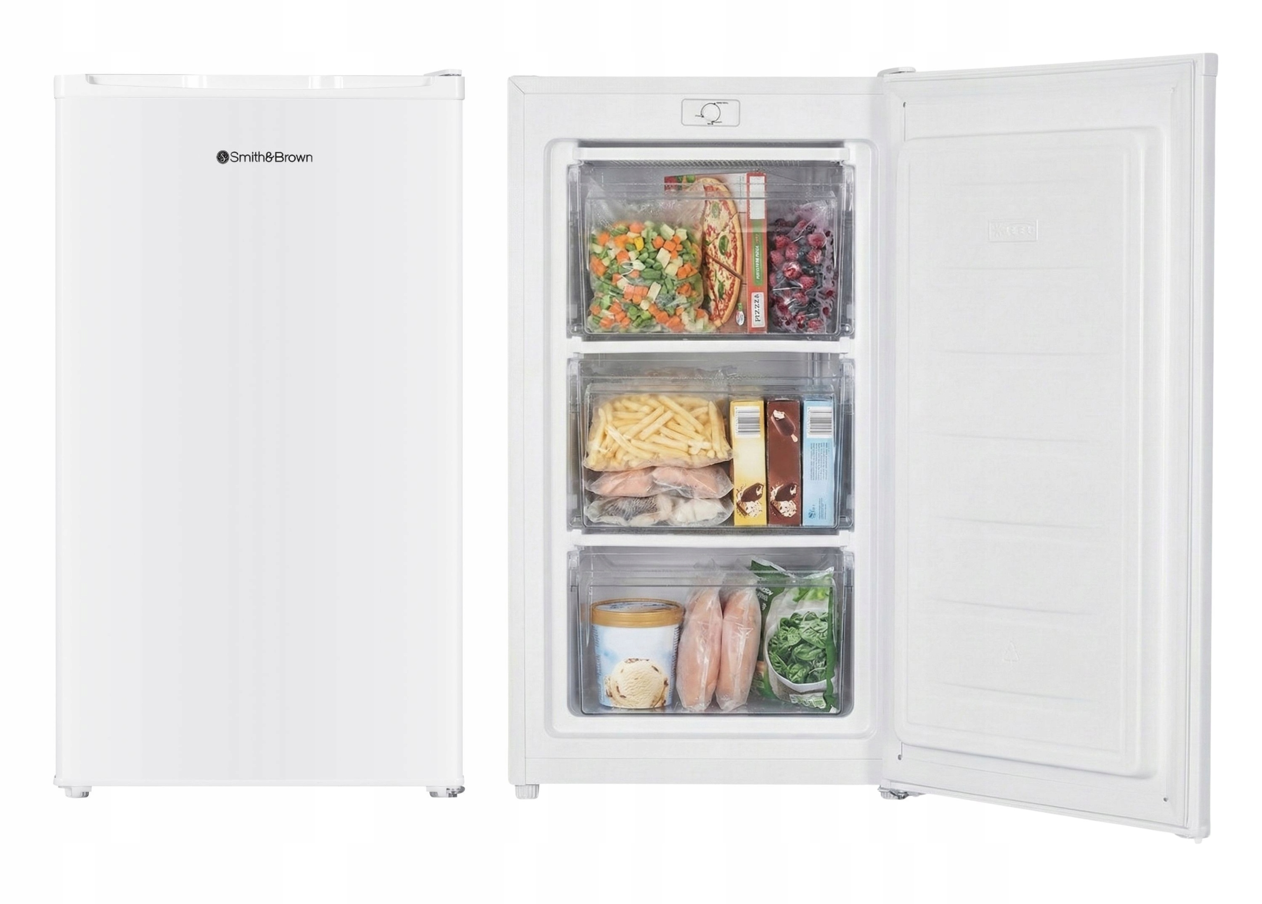 Mała zamrażarka szufladowa 85cm 60L Smith&Brown SZTTF-411-WE3 40dB