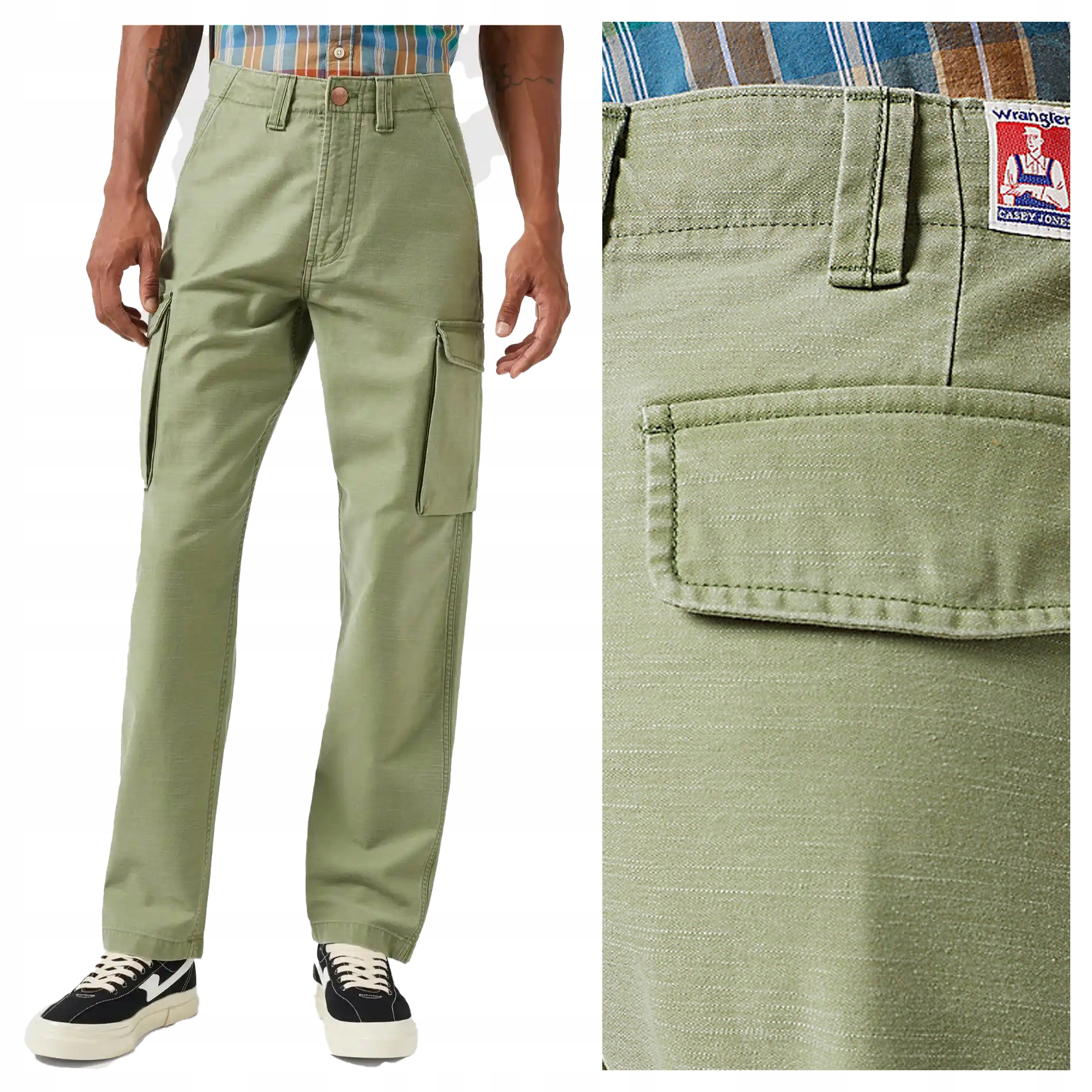 Kapsáče bavlněné Wrangler W36 L34 olivové cargo