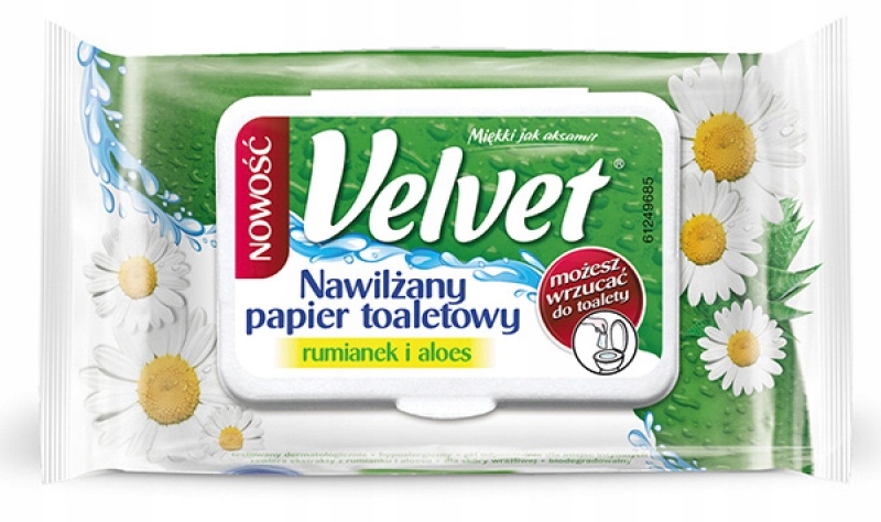 

Papier toaletowy Velvet celulozowy nawilżany biały