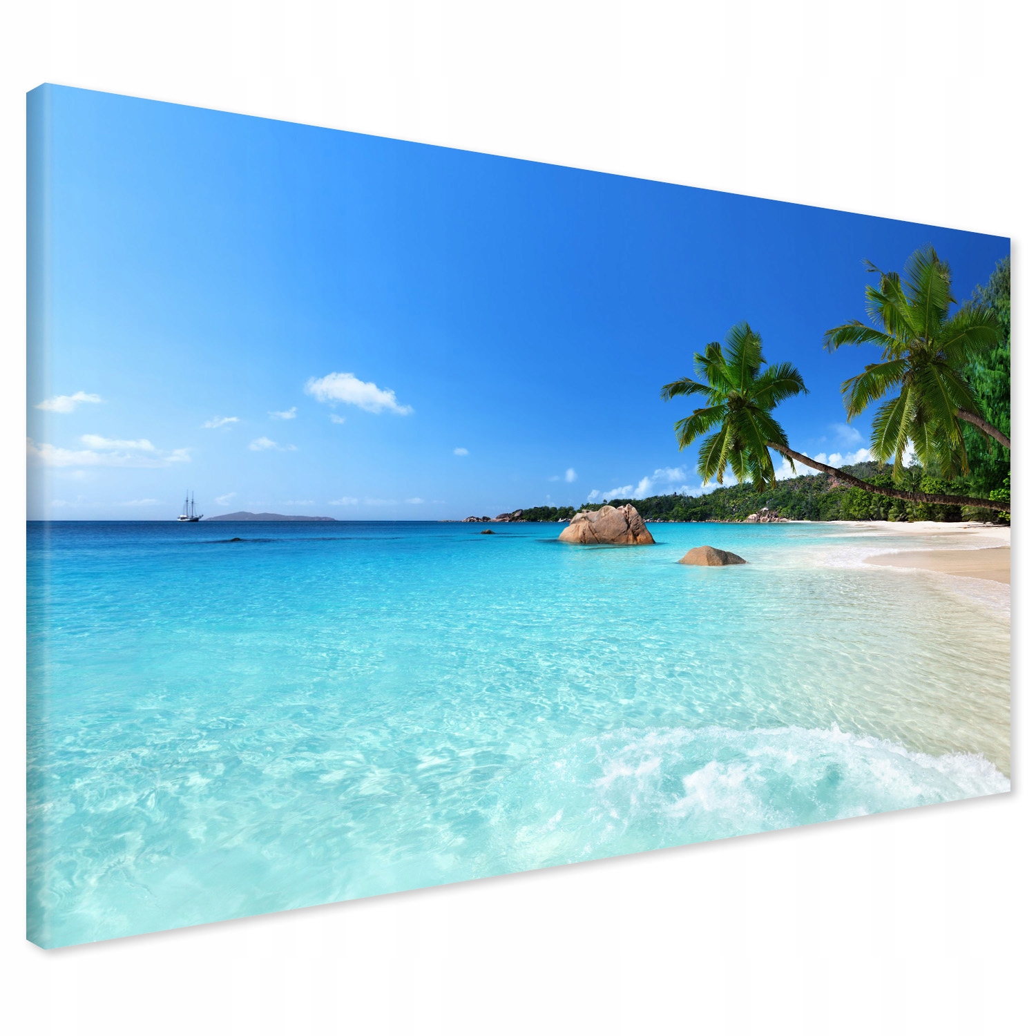 

Obraz na płótnie Seszele plaża palmy 120x80