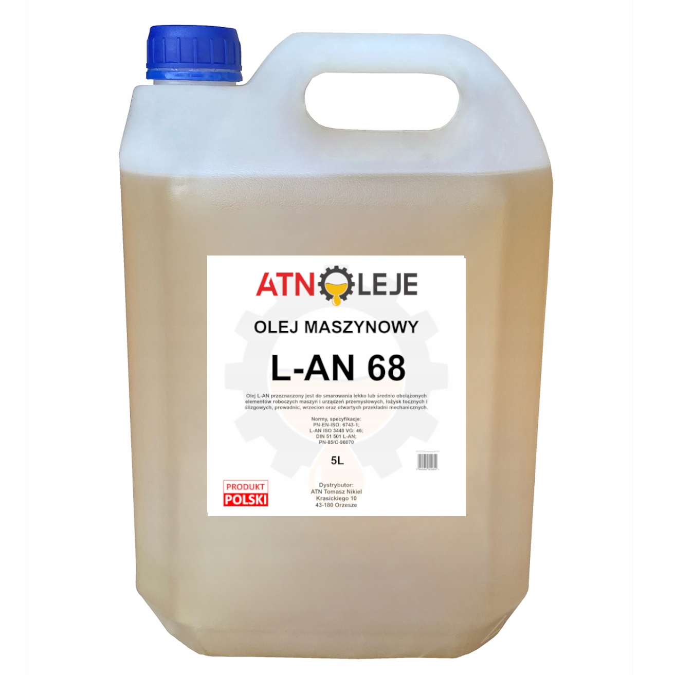 Olej maszynowy An 68 5L Lan 68 maszynowy Vg 68 L-an Iso 3448