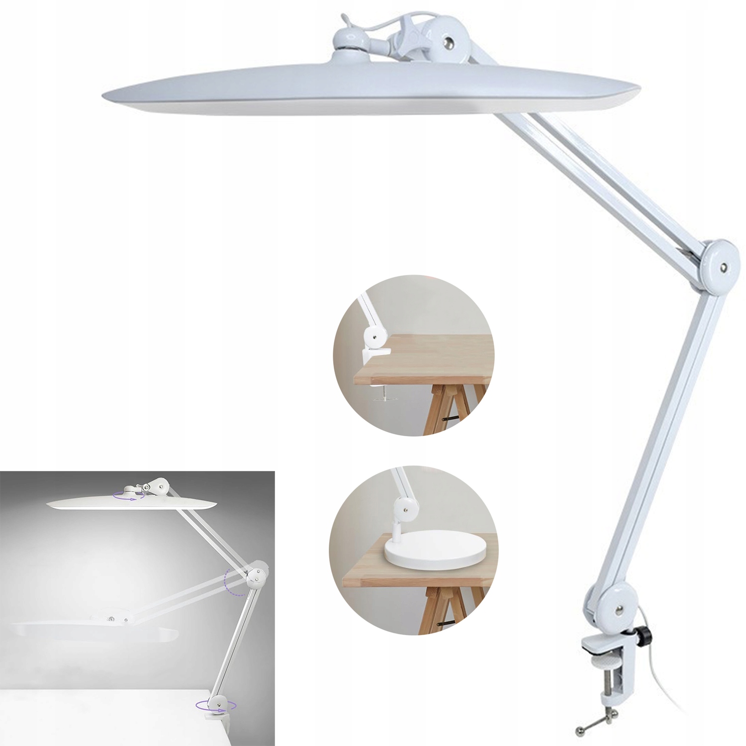 Kosmetická Dílenská Stolní Lampa Na Manikúru Led Bílá 24W, Stolní