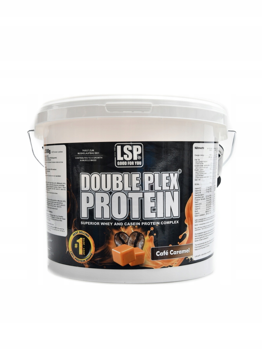 Lsp nutrition Double Plex 80% whey casein protein 2500 g káva karamel