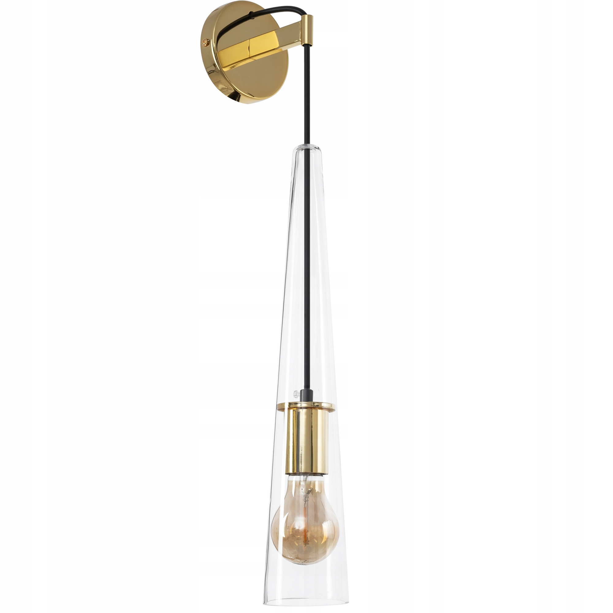 LAMPA ŚCIENNA KINKIET SZKLANY GOLD GLAMOUR GOLD
