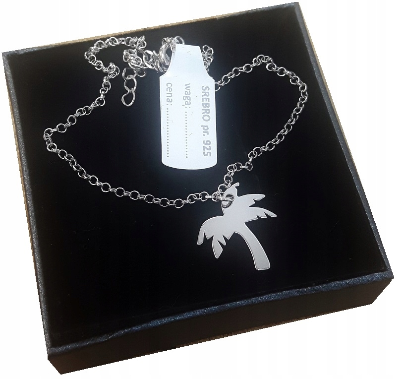 

Srebrna bransoletka na nogę Palma z palmą srebr925