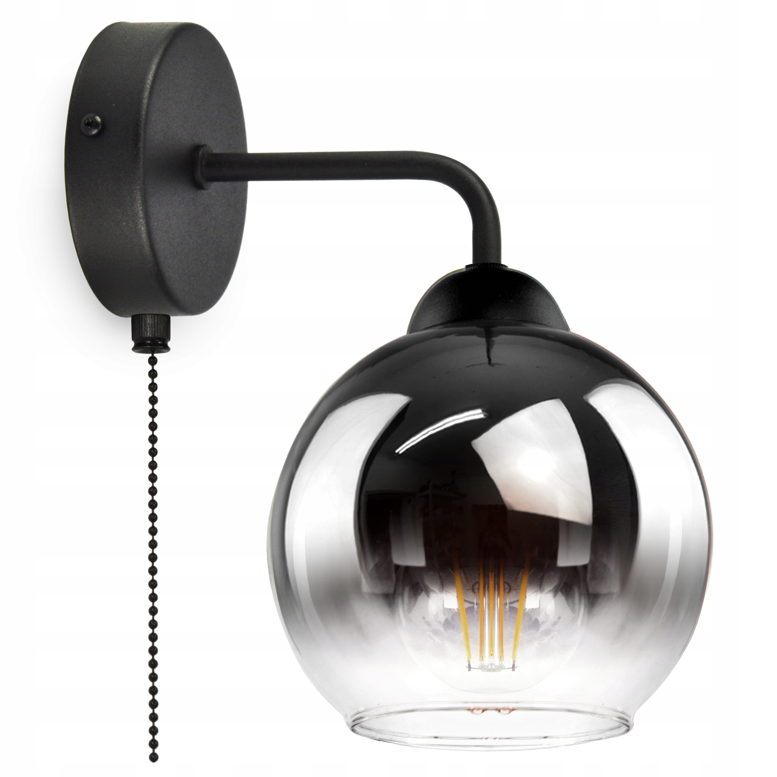 

Kinkiet Lampa Ścienna Kula Grafit Transparent Led