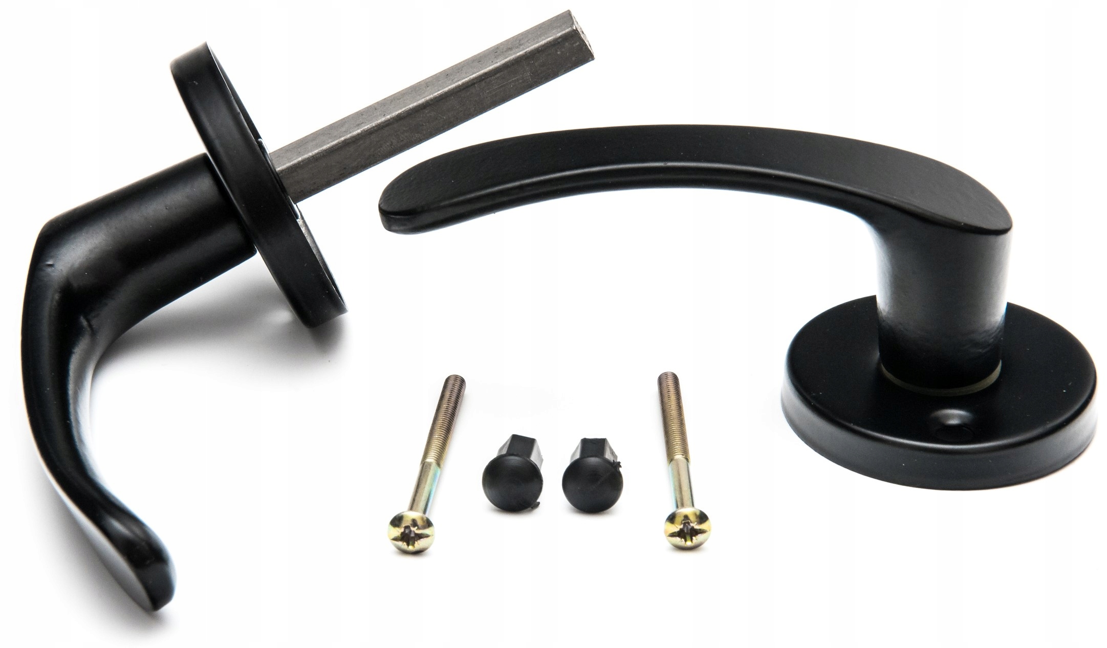 Klamka aluminiowa malowana, okrągły szyld CZARNA Kolor czarny