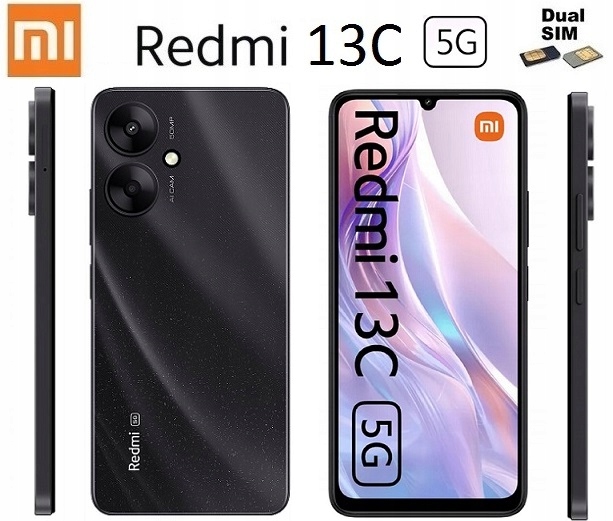 *xiaomi Redmi 13C 5G Nfc 4/128GB Dual Sim Black Gdów*