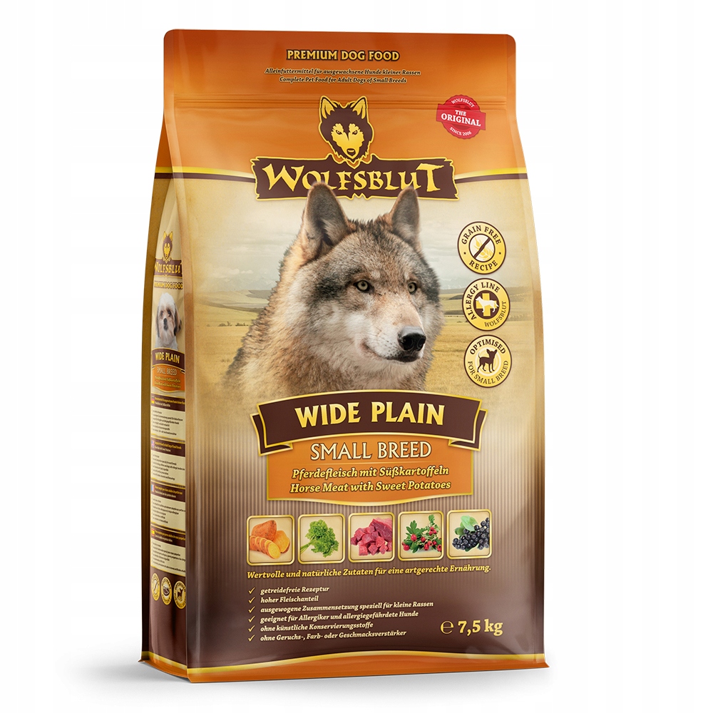 Wolfsblut Wide Plain Small 7,5KG konina i bataty