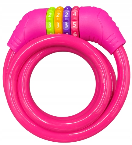 Zapięcie Szyfr Steel Blokada Do Roweru Różowe/pink 10x110cm