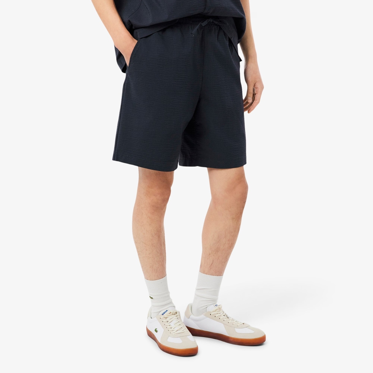 Lacoste Kraťasy Seersucker Noir M