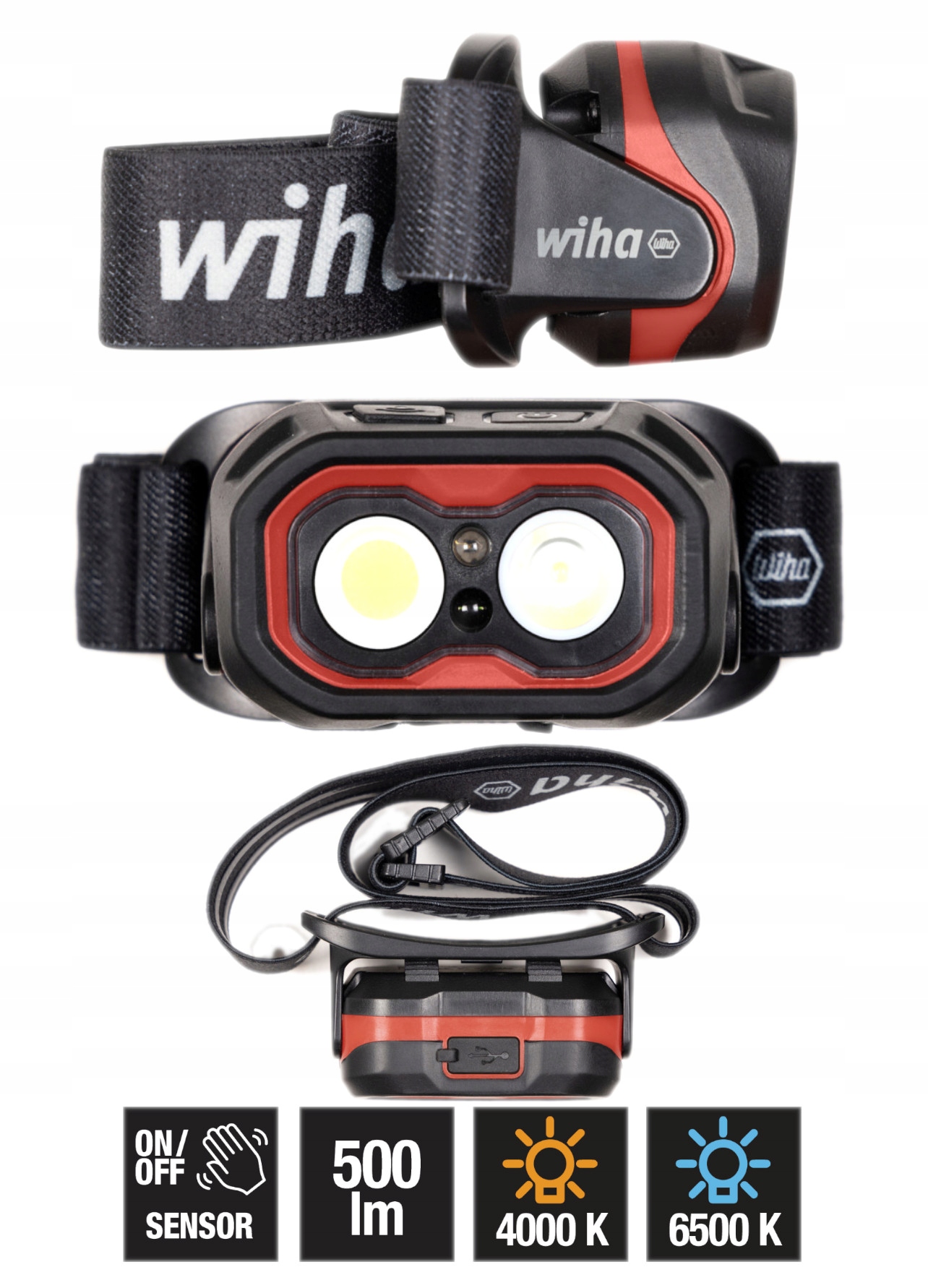 Wiha Čelovka Pro Elektrikáře 500lm Senzorem 45700