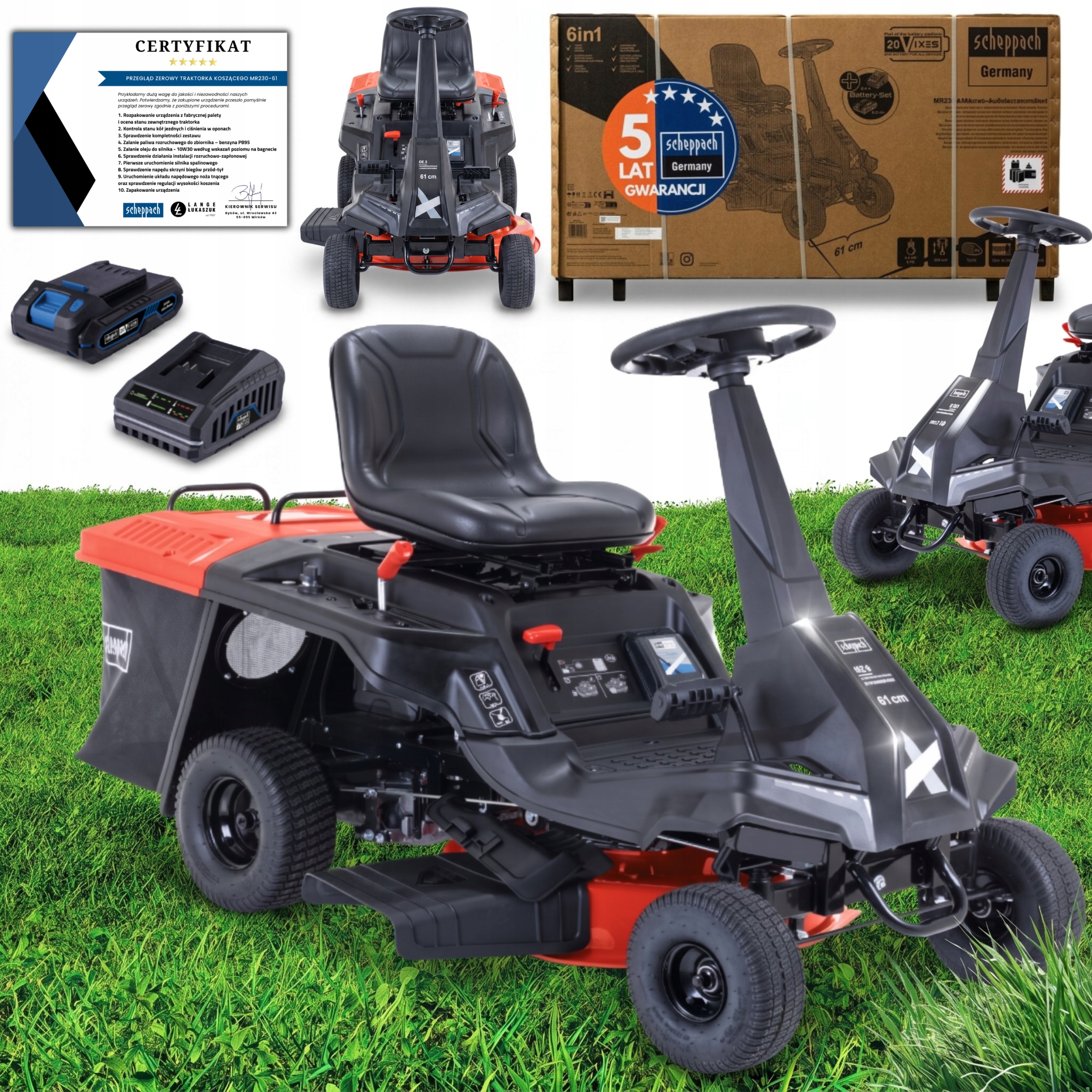 Traktor Ogrodowy Spalinowy Kosiarka Samojezdna Scheppach Traktorek MR230-61