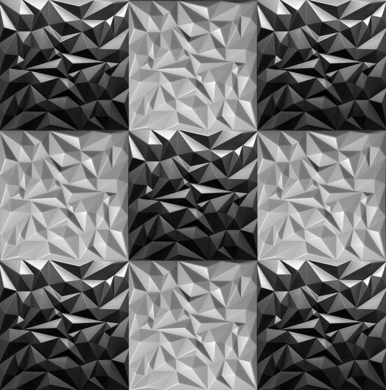 PIANKOWE PANELE ŚCIENNE KASETONY 3D Ametyst CZARNE Format kwadratowy