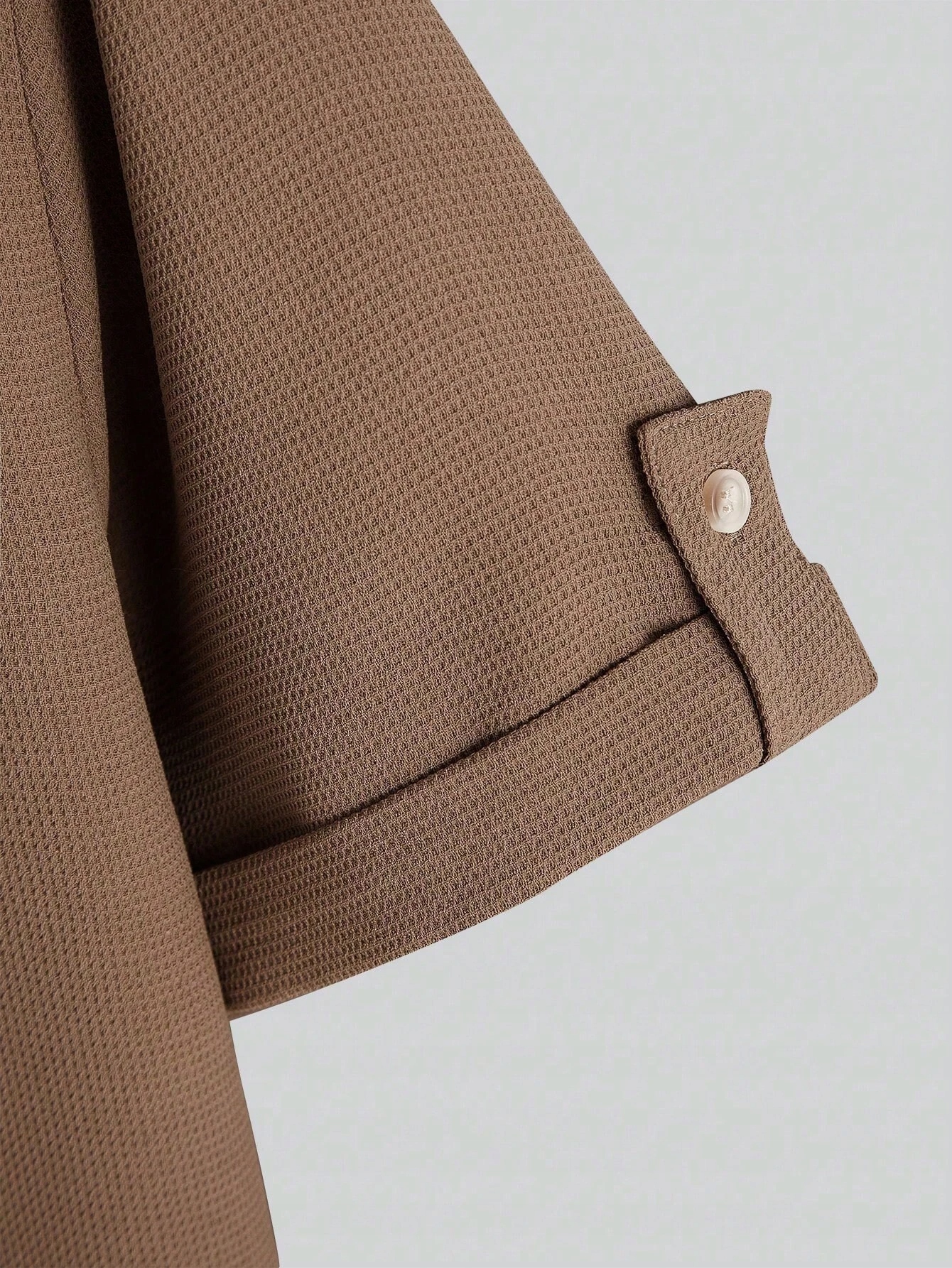 SHEIN BRĄZOWY KOMPLET KOSZULA KRÓTKIE SPODENKI WAFFLE XXL 97311 Materiał dominujący poliester