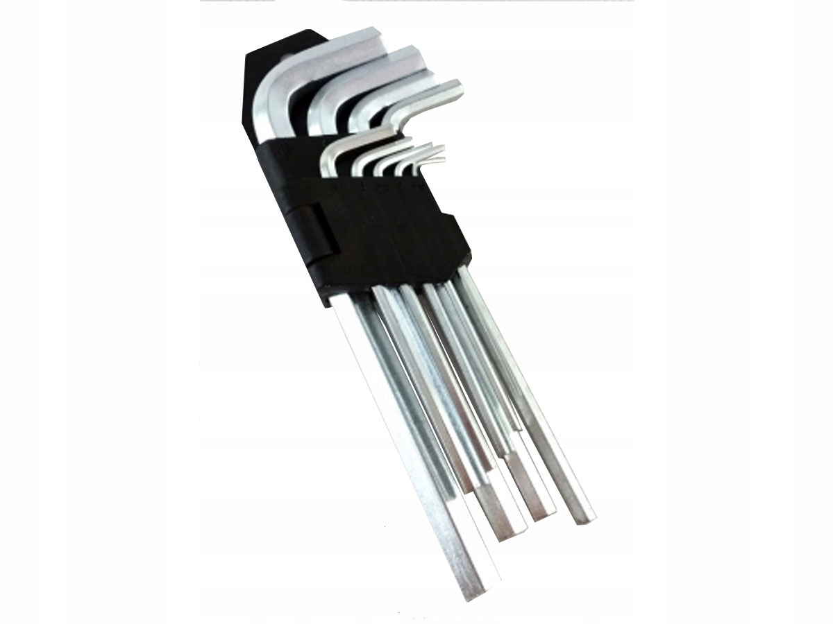 

Klucze imbusowe długie 9 sztuk stal chromowo wanad