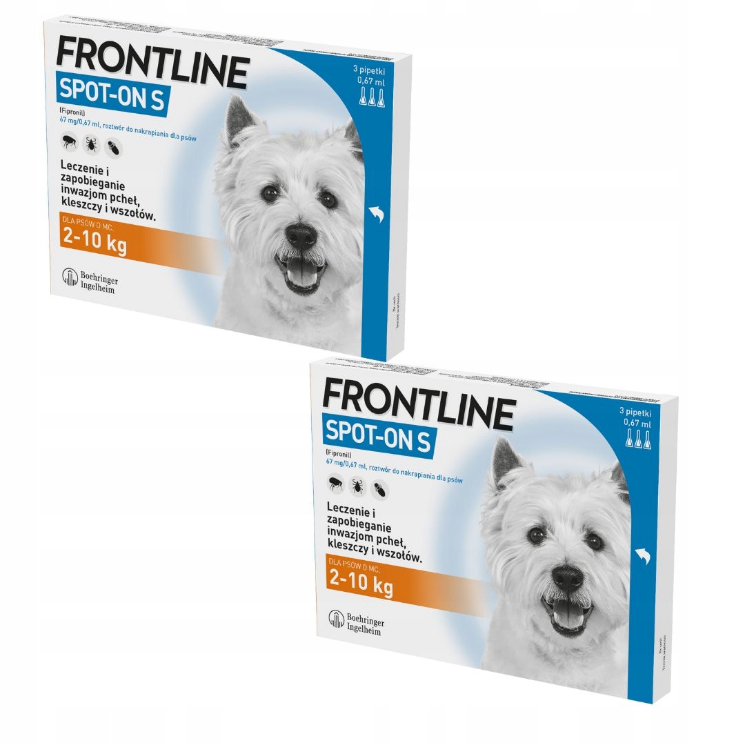 Frontline Spot-On roztwór do nakrapiania dla psów 3 pipety Rozmiar S 2x