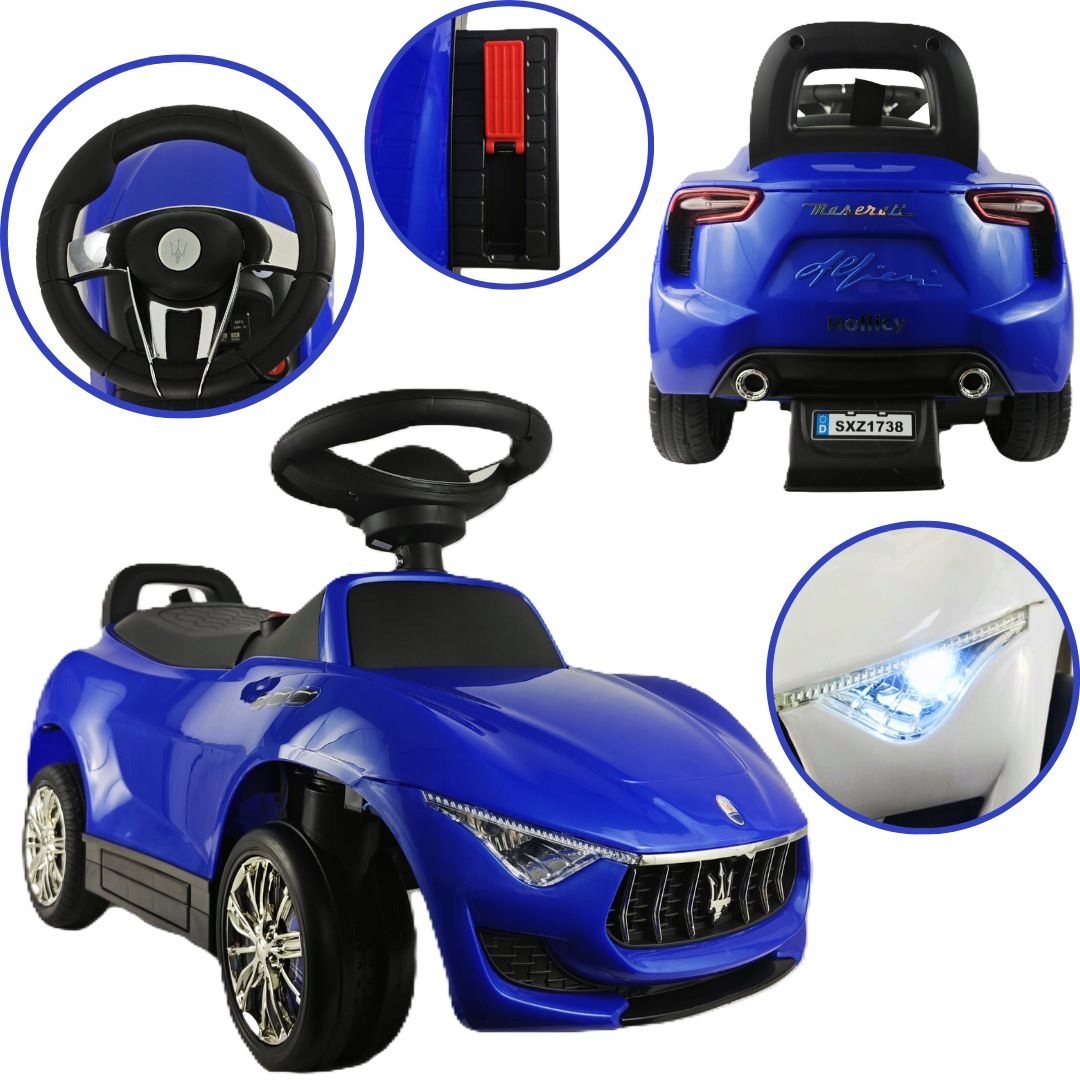 Jeździk Odpychacz Auto na Akumulator Gumowe Koła Maserati Alfieri 6V