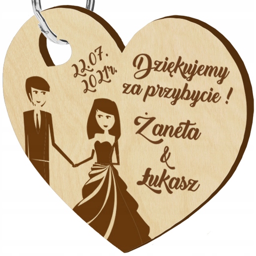 

Brelok kluczy podziękowanie dla gości weselnych P