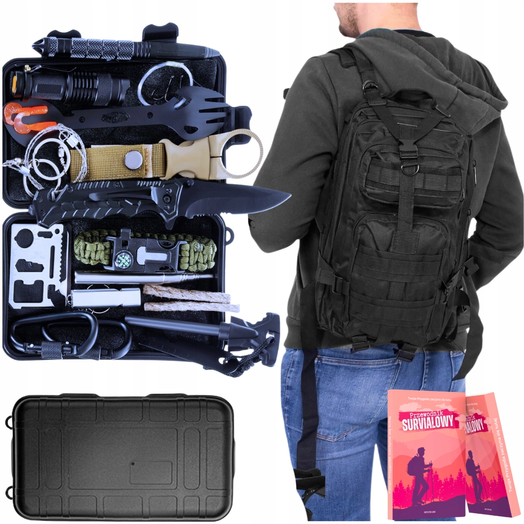 Zestaw Ratunkowy Przetrwania Ewakuacyjny Survival Plecak Taktyczny 35L