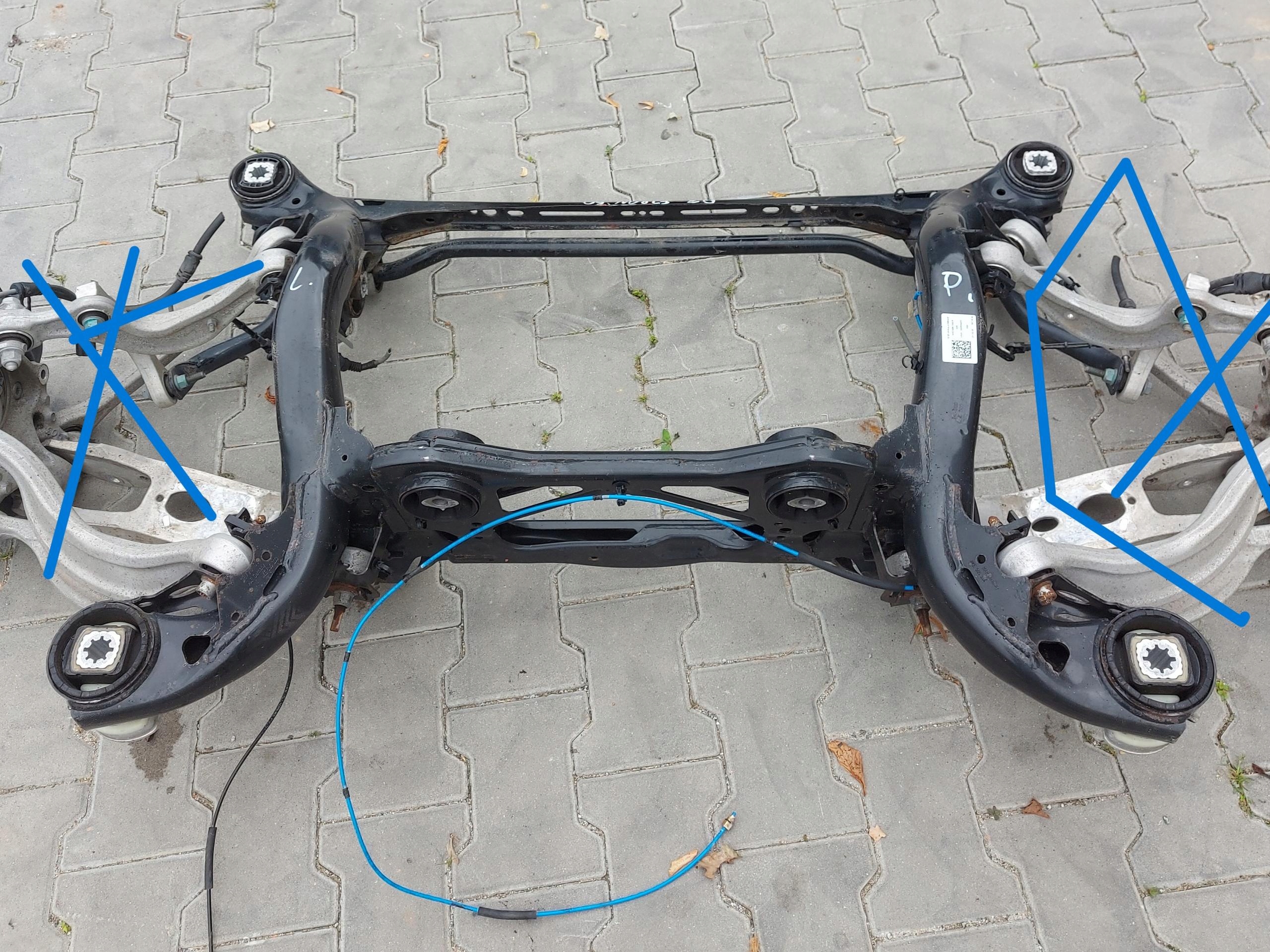 Audi Q8 E-TRON SUV 4KE subframe sider axle beam springing rear part rear 4ke505235r