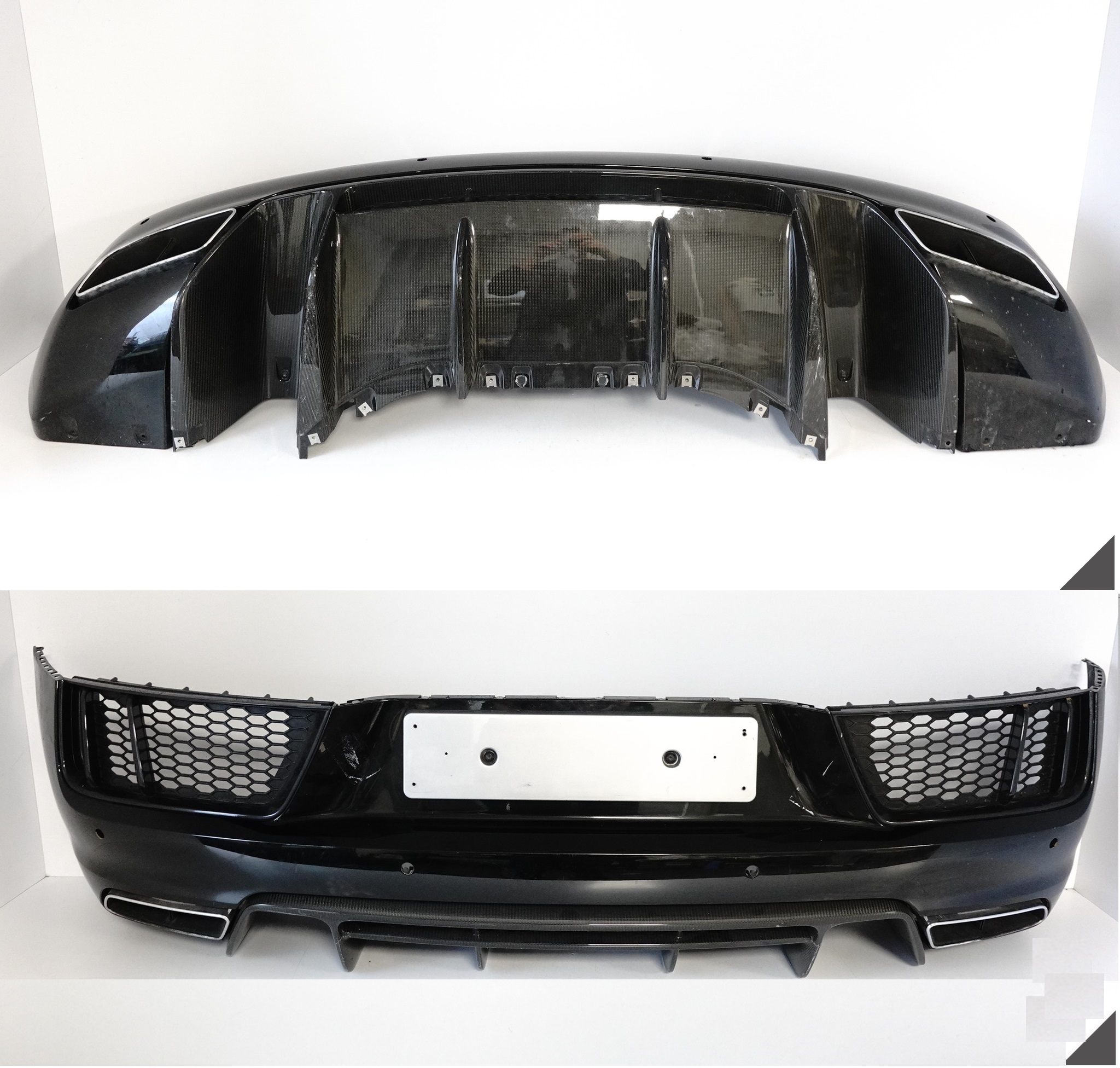 AUDI R8 4S0 II 15-19 CARBON ZDERZAK + SPOILER DYFUZOR + WYDECHY TYŁ TYLNY
