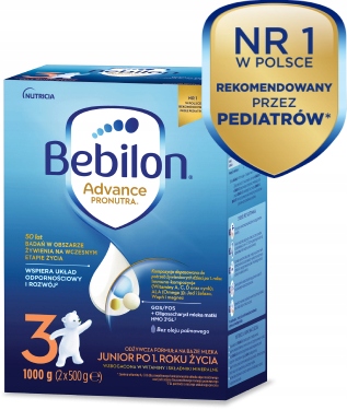 Bebilon 3 Advance Pronutra Junior ZESTAW 2x 1000 g + chusteczki NIVEA BABY Marka Bebilon
