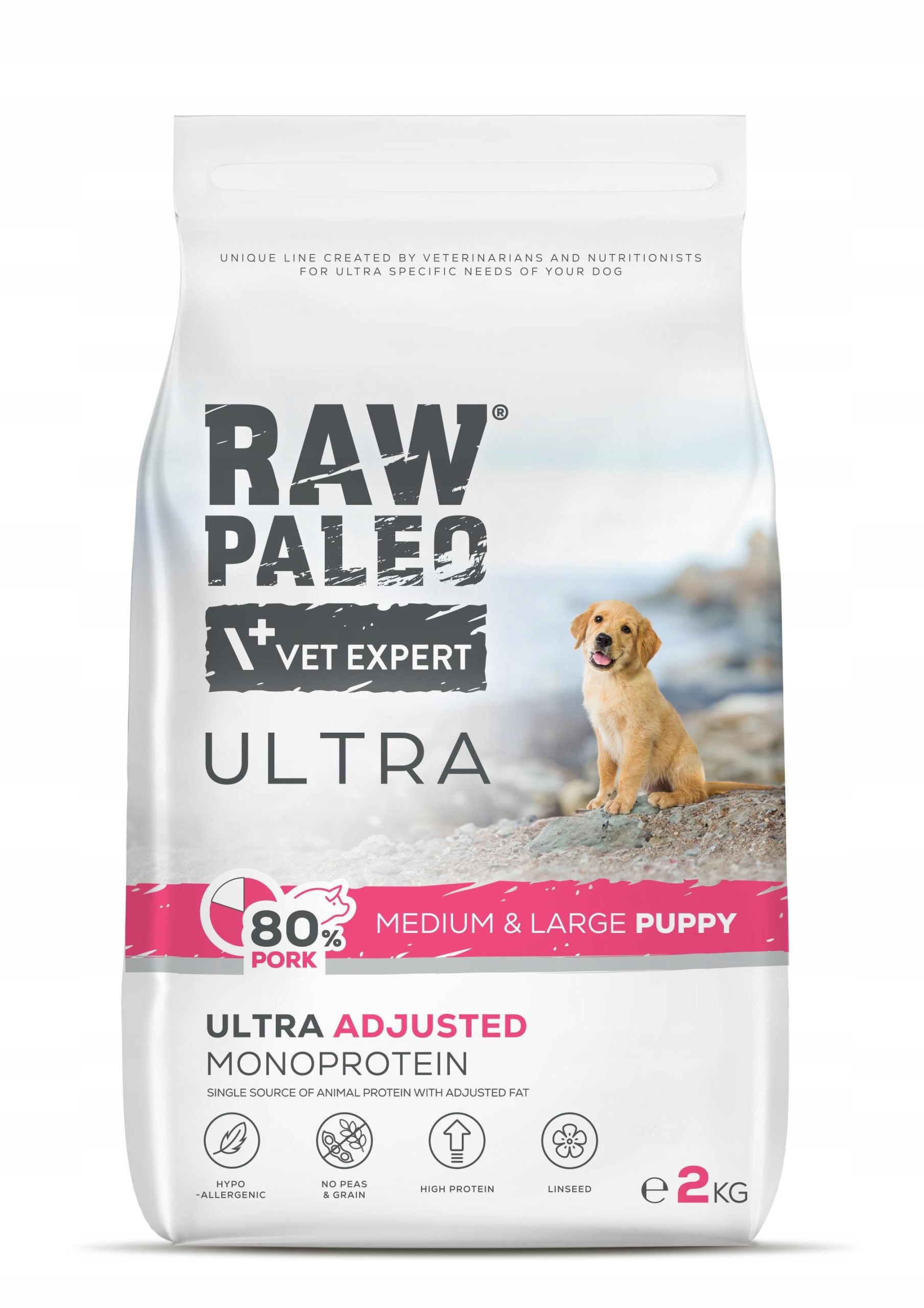 VetExpert Raw Paleo Ultra Pork M/L Puppy 2kg
