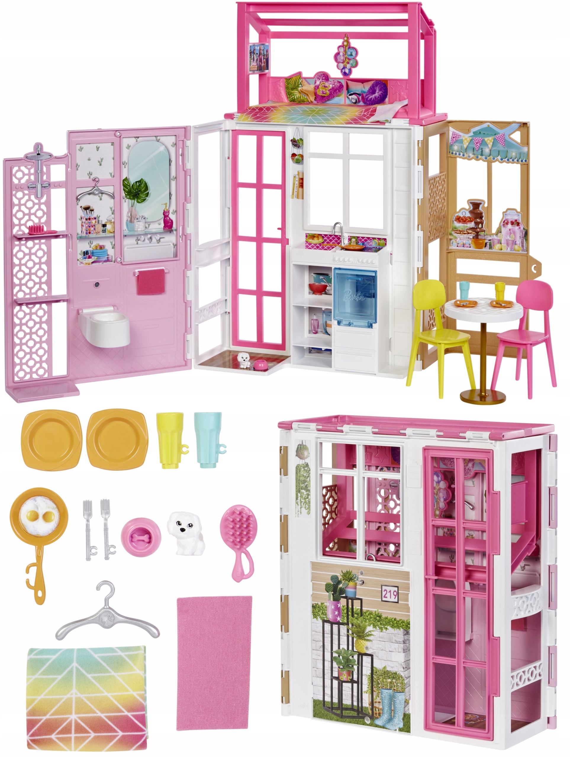 

Barbie Domek Dla Lalek Rozkładany 2 poziomy 76x50