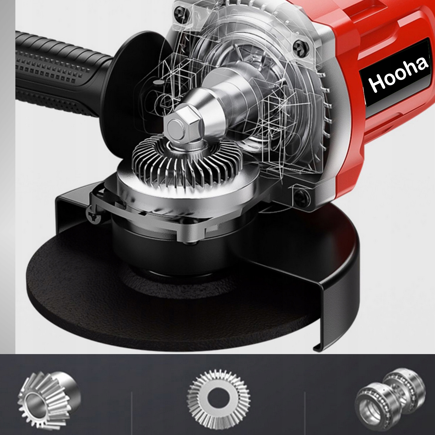 SZLIFIERKA KĄTOWA KĄTÓWKA 125MM 3000W REGULACJA OBROTÓW PRĘDKOŚCI 4Ah 2XAKU Marka Hooha