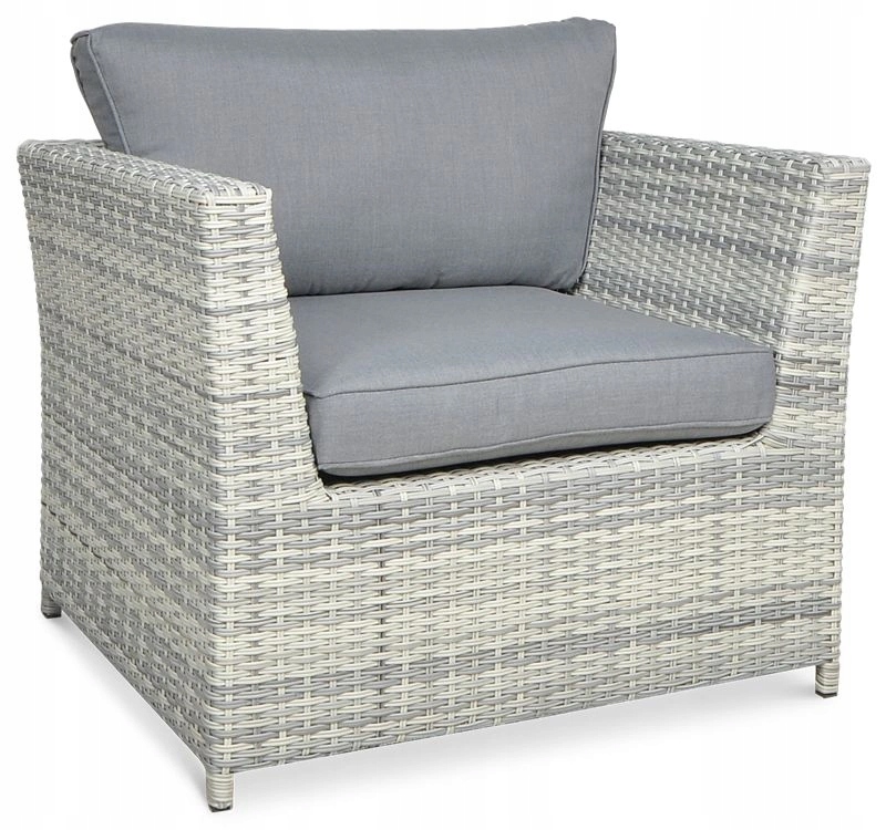 Narożnik technorattan MONIZ DINING PLUS White Grey Styl nowoczesny