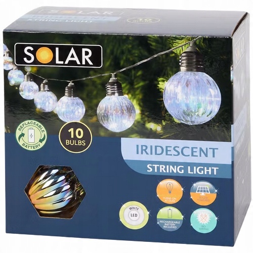 

Łańcuch świetlny solarny ogrodowy 10 diod Led 2 m