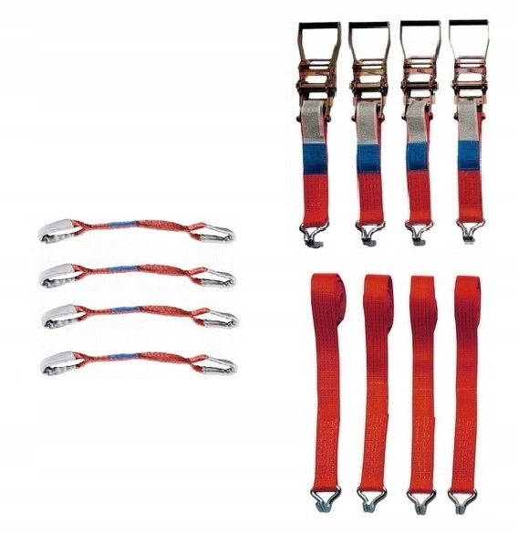 Přepravní pásy 4T Červené háčky Dráp pro automobily Silné postroje 45 cm