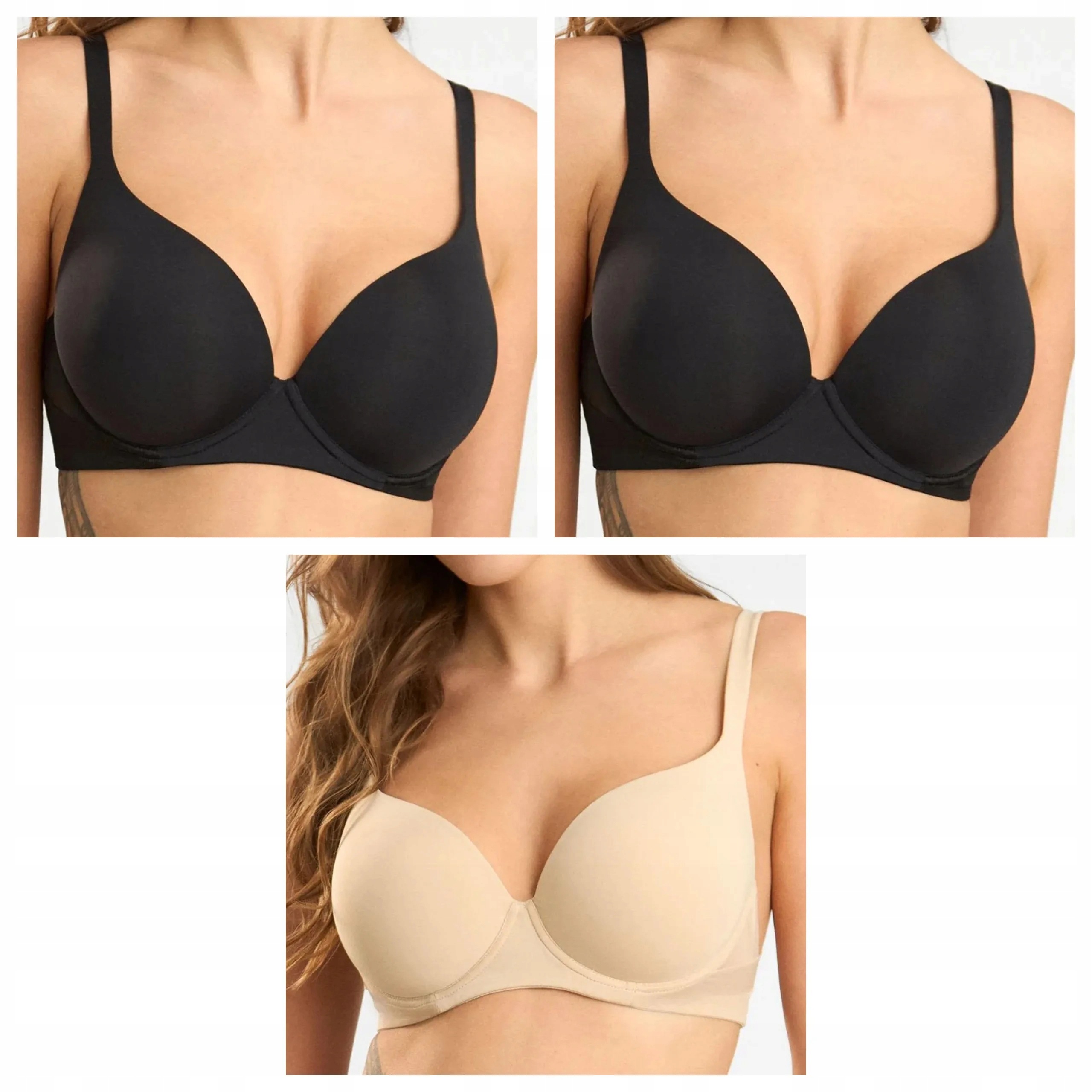 3x Podprsenka Lormar Plunge Extra 1907 2x černá béžová 85C
