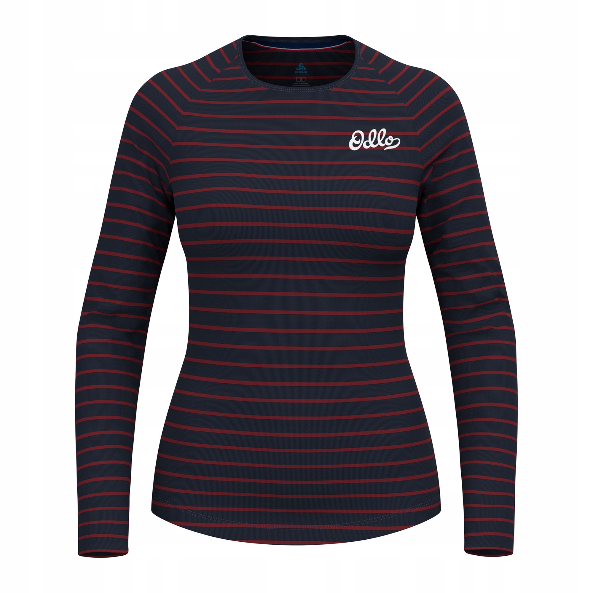 Spodní prádlo s dlouhým rukávem Odlo Warm Originals Stripes Bl Top Crew Neck modrý
