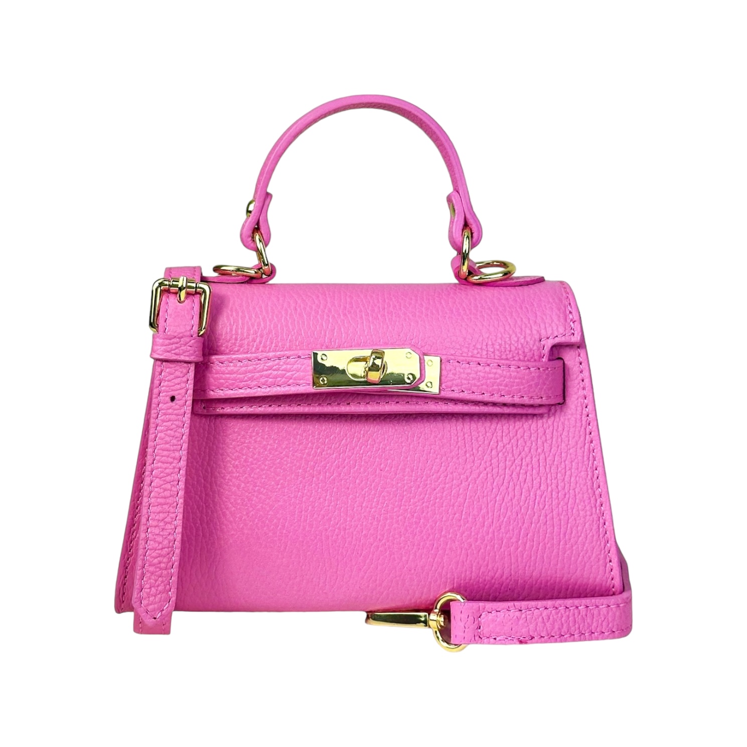 Torebka Damska Kuferek, skóra Emily Różowy