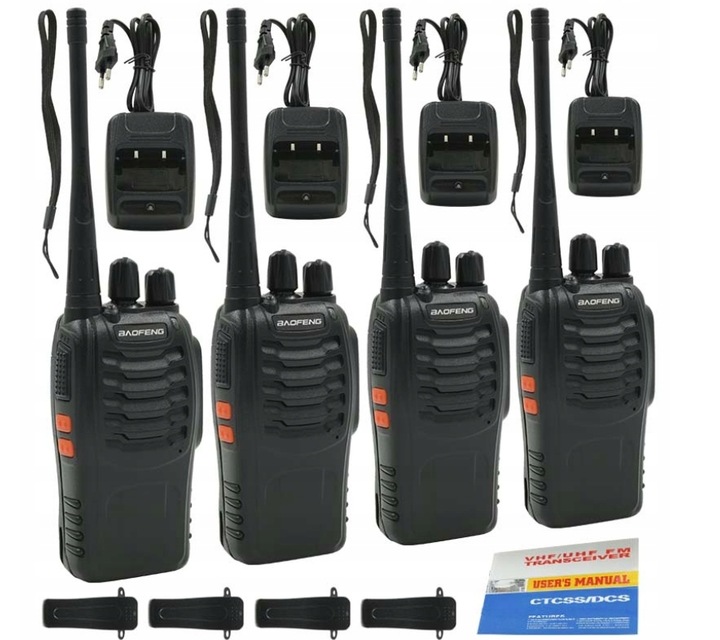 4x Baofeng BF-888s Krótkofalówki Duża Moc Zasięg