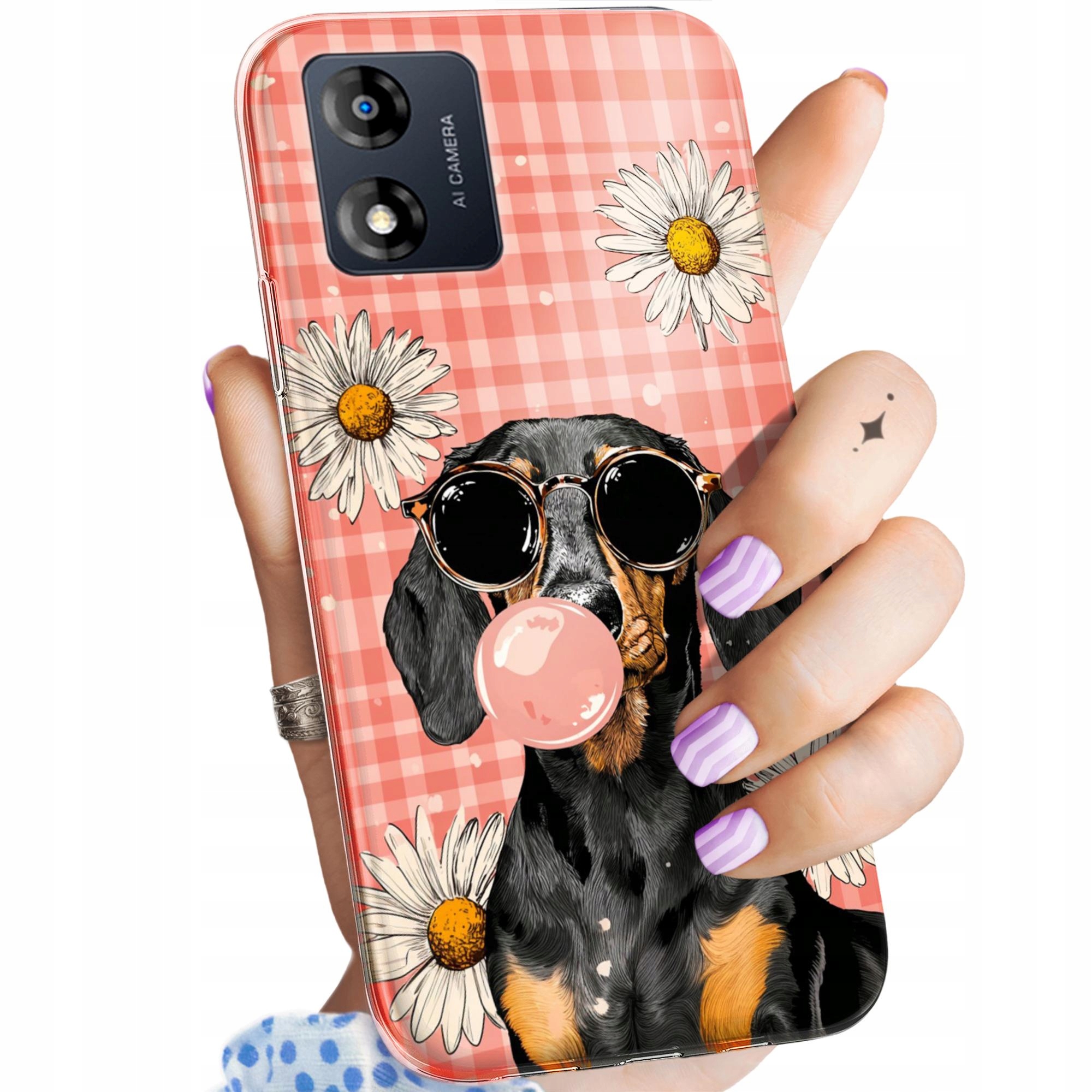 Etui Do Motorola Moto E13 Jamniki Psy Jamnik Red Merle Obudowa Case