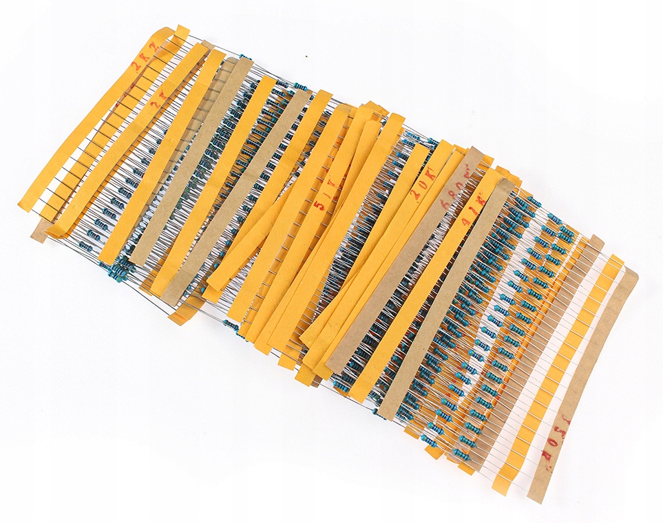 ZESTAW REZYSTORÓW 0.25W 1% 600szt. + BOX Producent TM