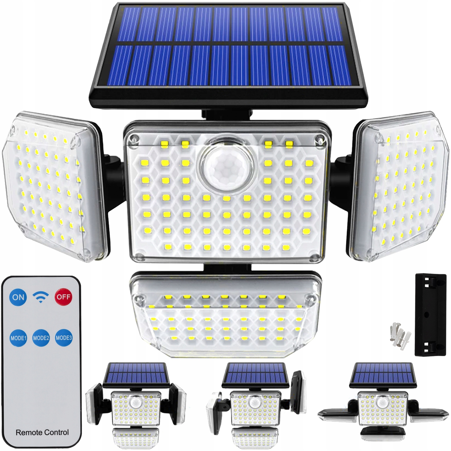 LED sončna svetilka, senzor gibanja v mraku + daljinski upravljalnik