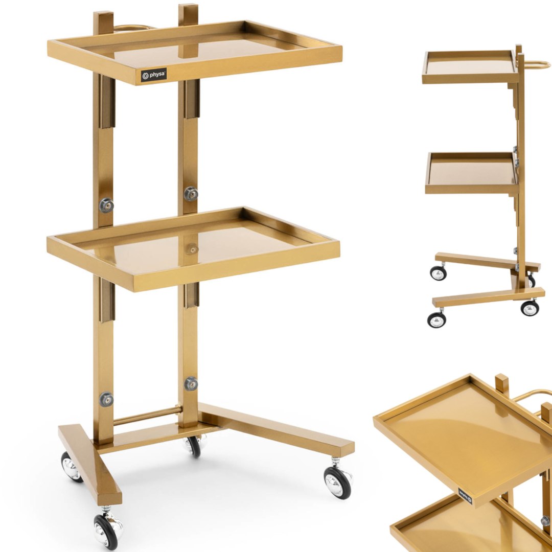 Kadeřnický/Kosmetický pomocný vozík kovový, 2 police, 40 x 86 x 50 cm zł