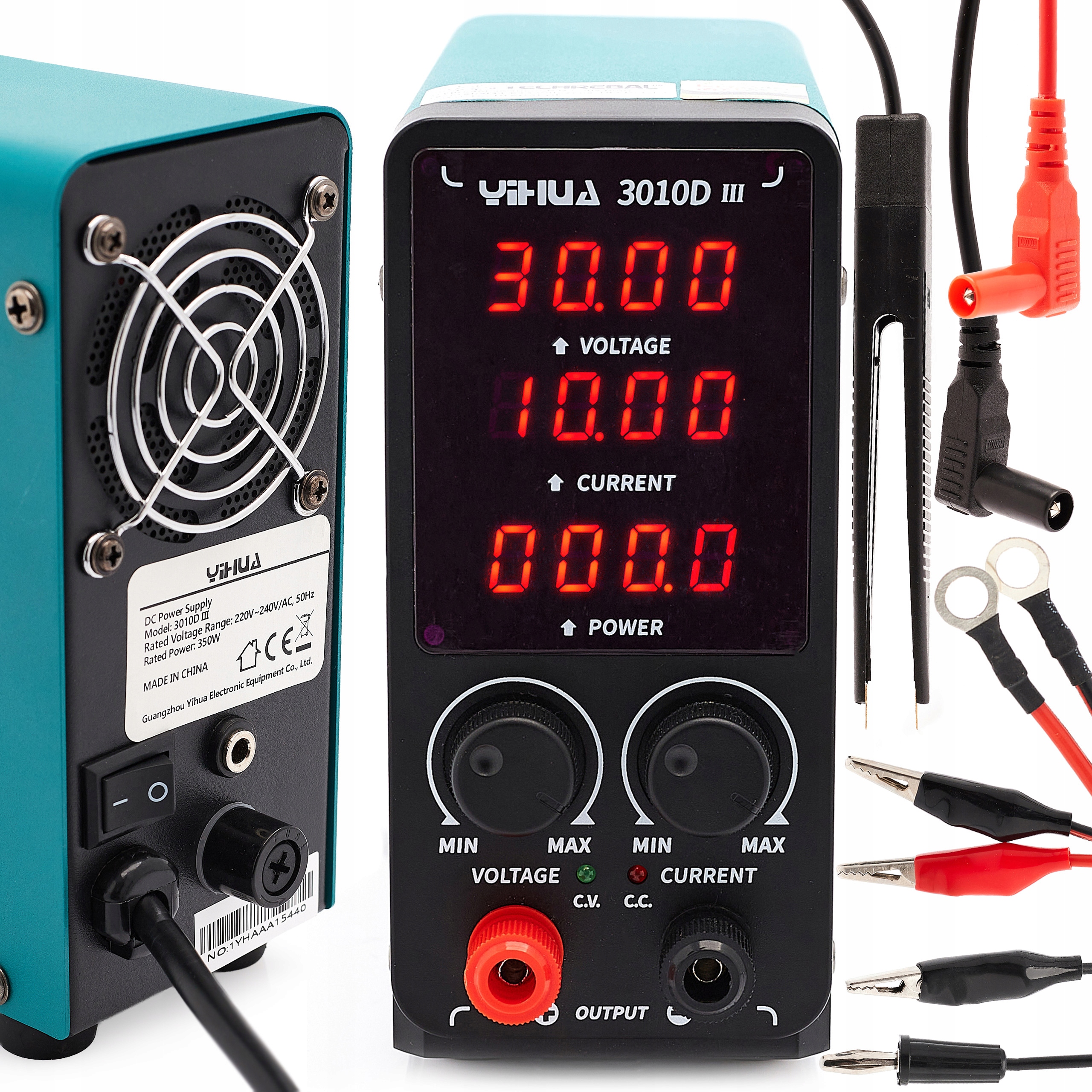 Laboratorní napájecí zdroj 30V 10A Yihua Měřicí kabely Smd Pinzeta se sondou