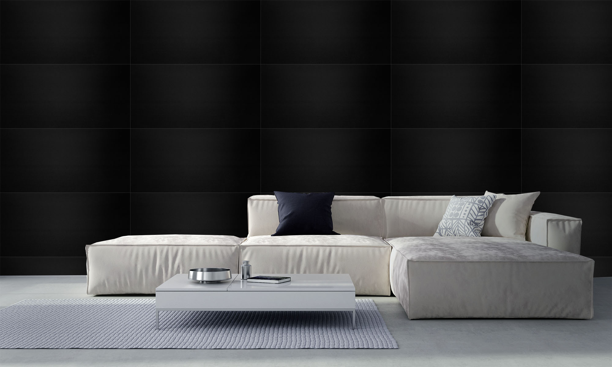 PANELE DEKORACYJNE KASETONY GŁADKIE GLAMOUR TREND WYSTRÓJ CZARNE 0814 XL Długość 100 cm