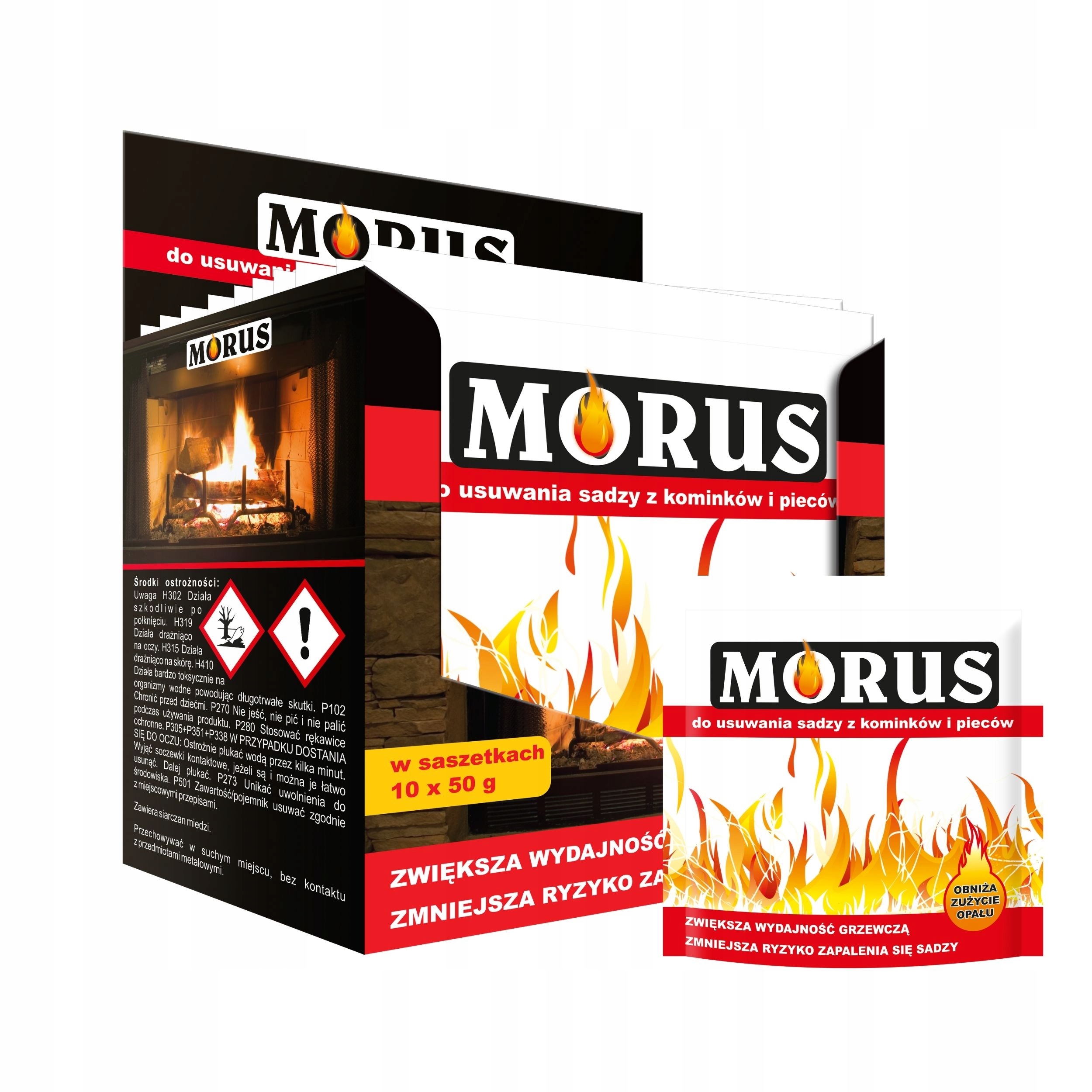 

10x Proszek do usuwania sadzy z kominków 10 x 50g