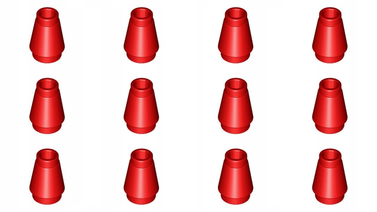 

Lego 4589b Stożek 1x1 czerwony Nowy (3g) 12 szt.