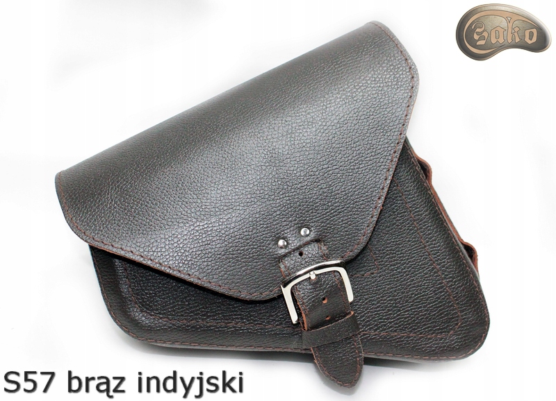 Sakwa S57skóra indyjska retro vintage brąz na rower motocykl klasyczna Sako