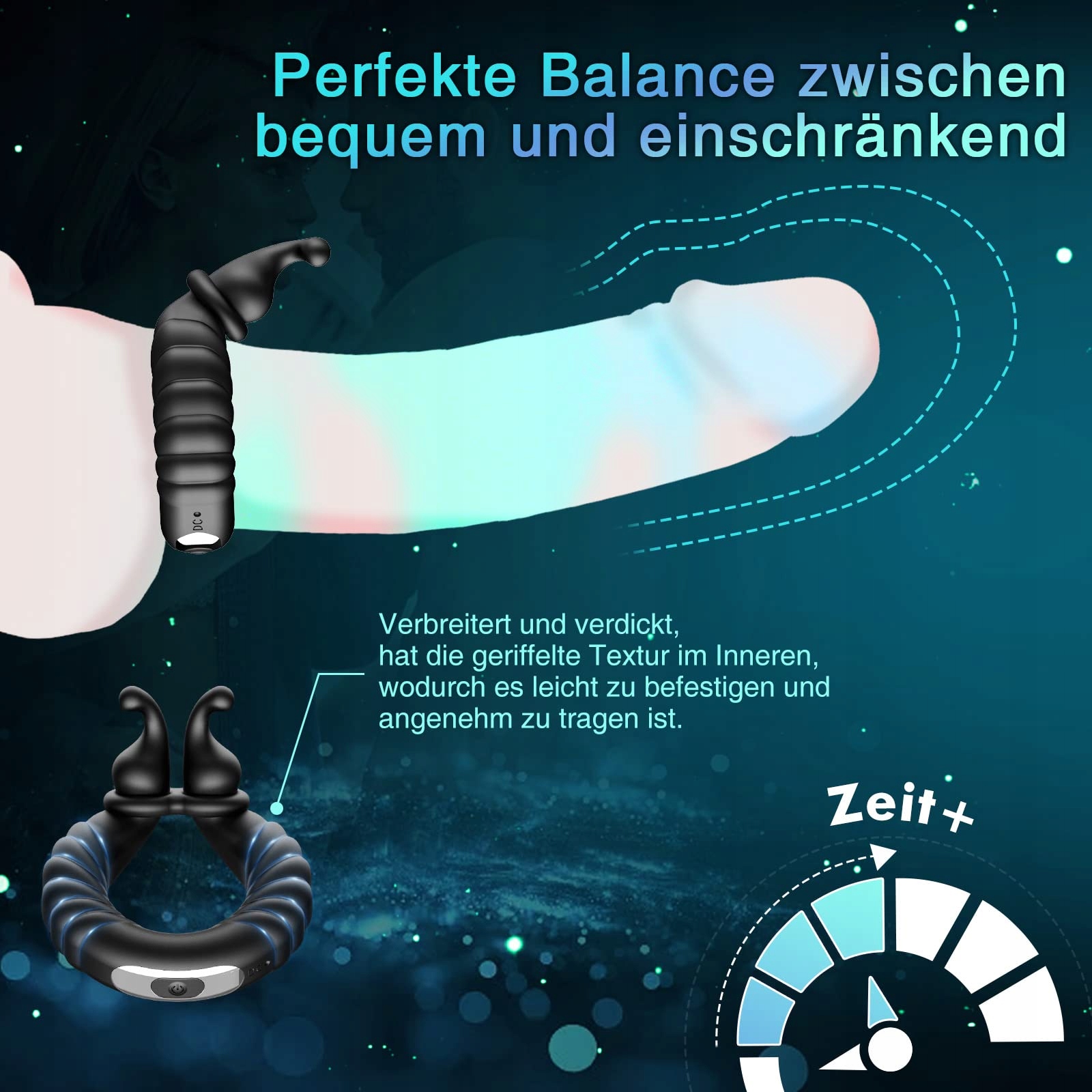 DUREX Wibrator Pierścień Regulowany Zabawka Erotyczna Dla Par 10 Trybów — miniatura 2