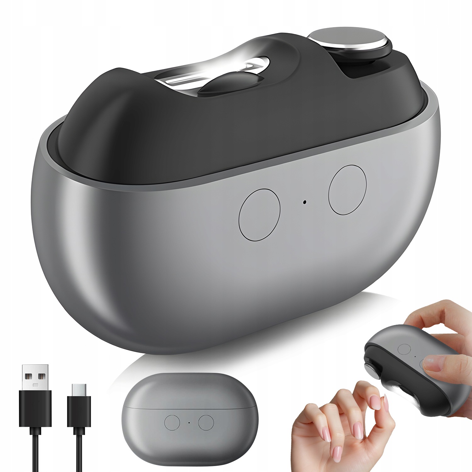 Automatický Kleštičky Na Nehty Elektrické Ergonomické Led Usb 500MAH