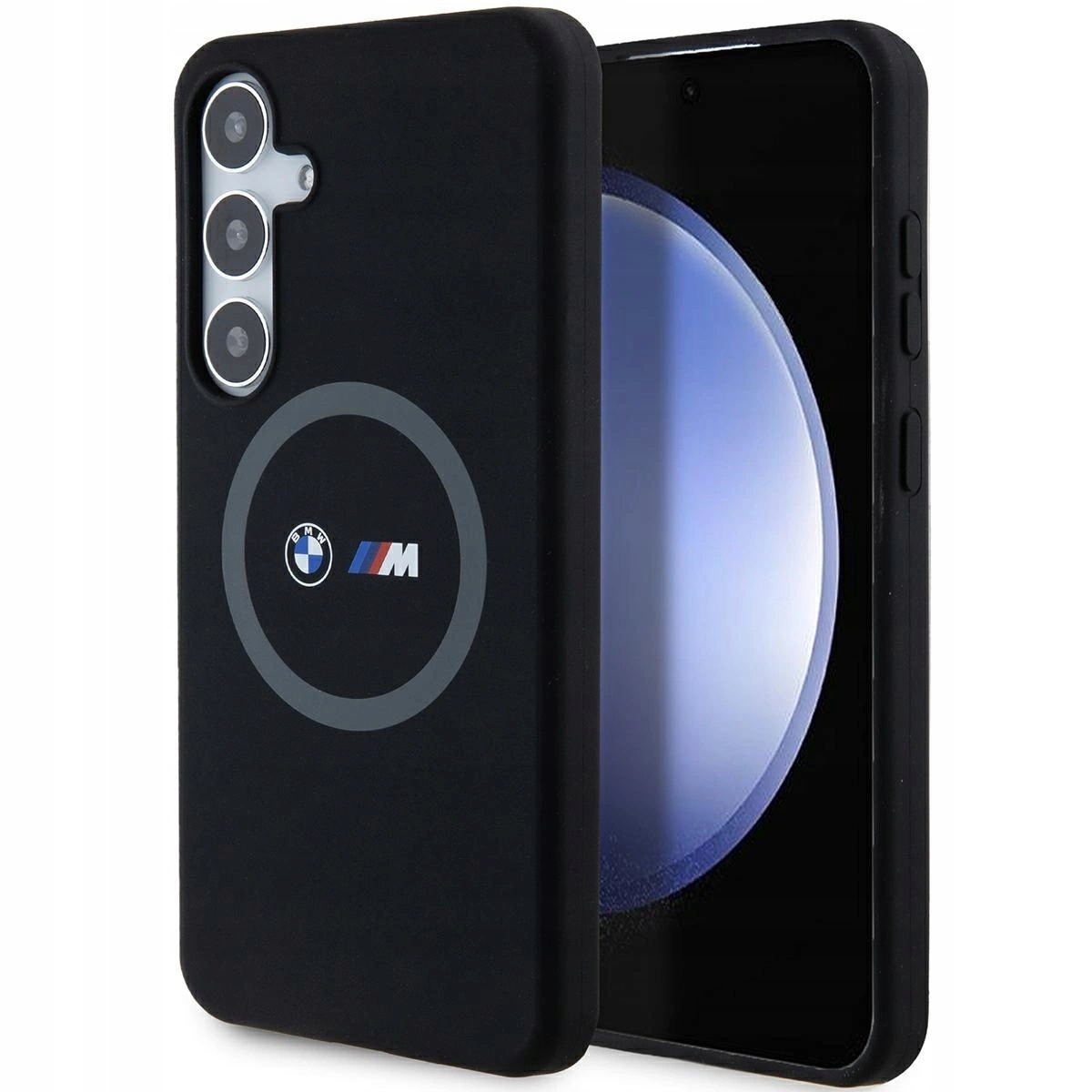 Etui Bmw M Silicone Printed Ring MagSafe na Samsung Galaxy S24+ czarne