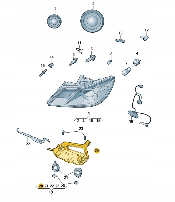 PŁYTKA MOCOWANIE LAMPY PRZÓD SKODA OCTAVIA 2 PRAWE